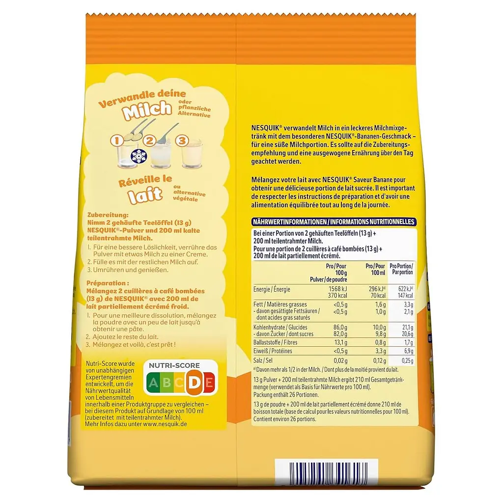 Молочний напій Nestle Nesquik Milk Mix Banana 350 г - фото 2