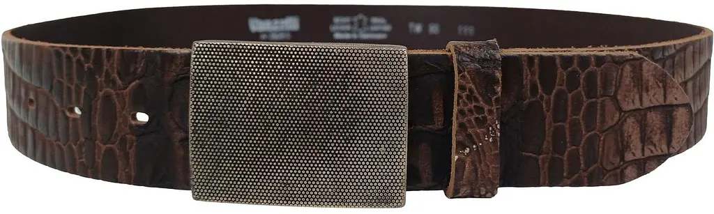 Жіночий шкіряний ремінь Vanzetti RMT219 із закритою пряжкою під крокодила 4 см Коричневий - фото 7