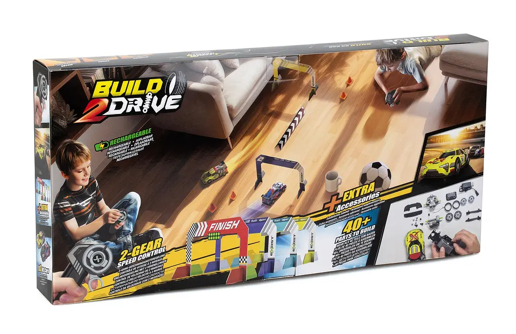 Ігровий набір "BUILD 2 DRIVE" DUO PACK RACE SET, РК, 2,4 GHz (ГГц), жовта та синя Silverlit Art.20705 - фото 17