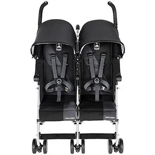 Прогулянкова коляска для двійні Maclaren Twin Triumph чорна із сірим (WM1Y120032) - фото 3