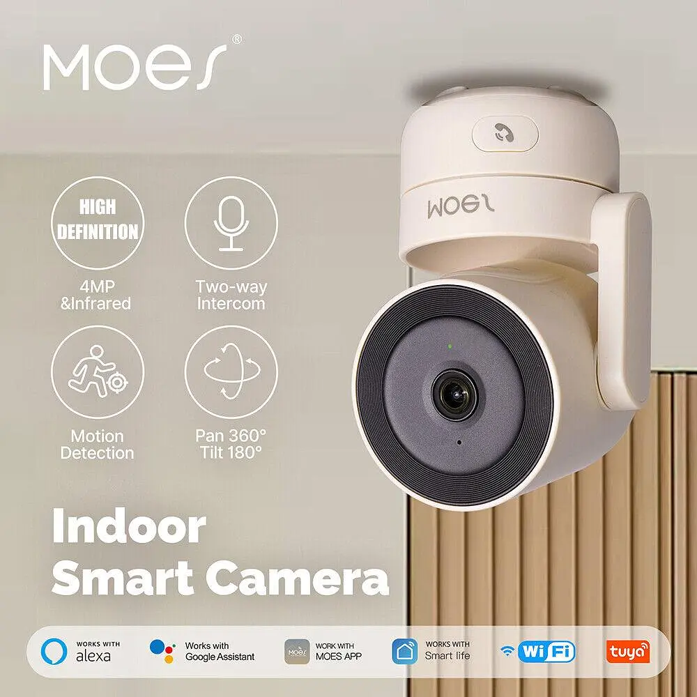 Wi-Fi IP камера MOES TUYA 4MP | панорама 360° | Нічне бачення | Вбудований мікрофон - фото 3
