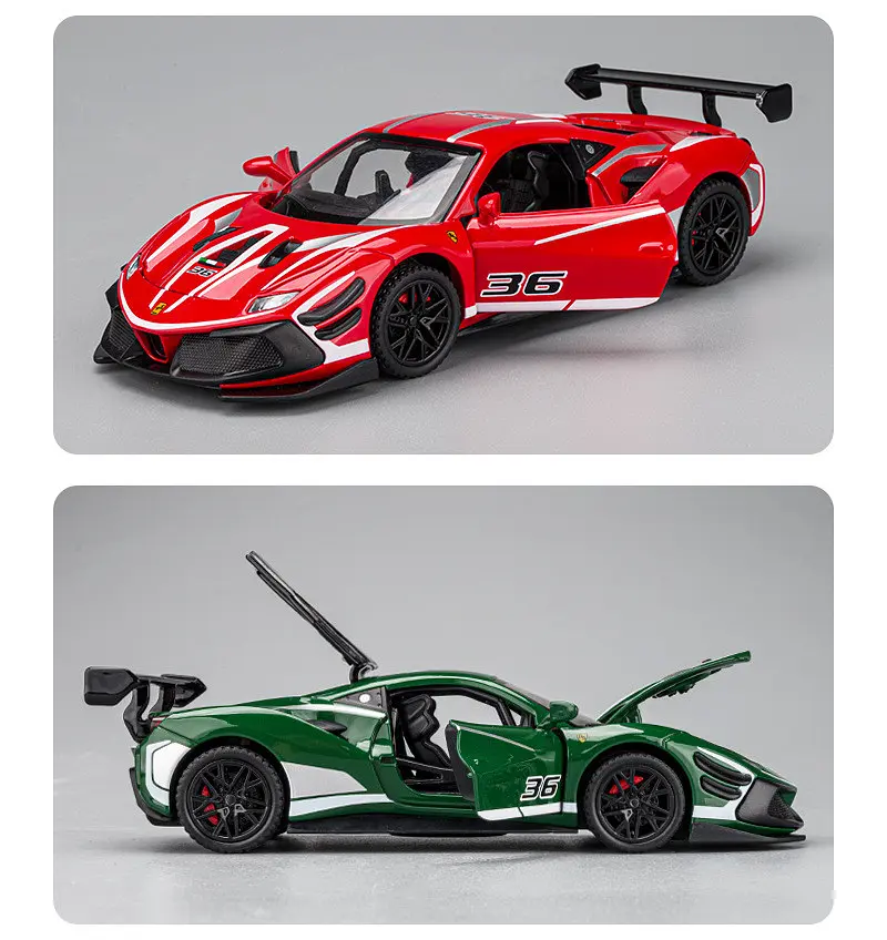 Колекційна металева модель автомобіля АвтоЕксперт Ferrari 488 Challenge EVO з інерцією, світлом та звуком 1:32 - фото 6