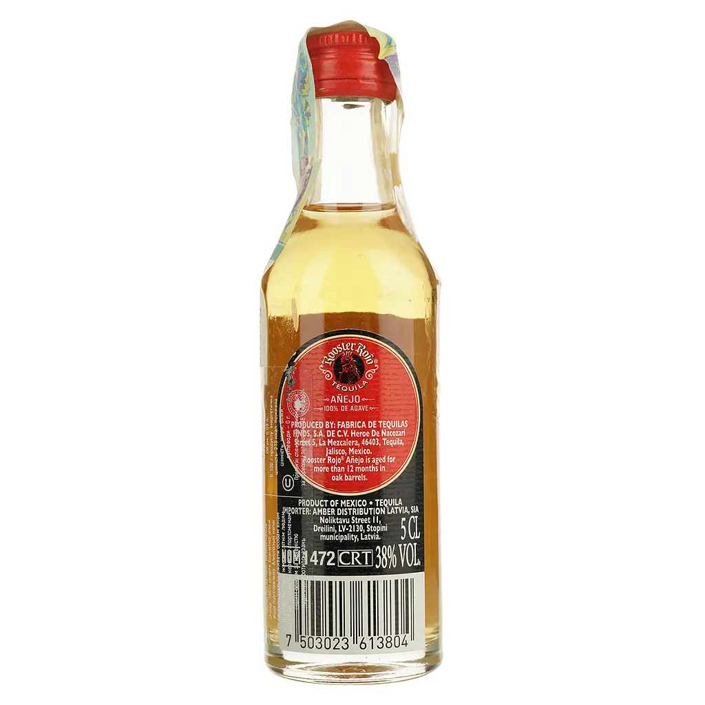 Текила Rooster Rojo Anejo 38% 0.05 л - фото 2