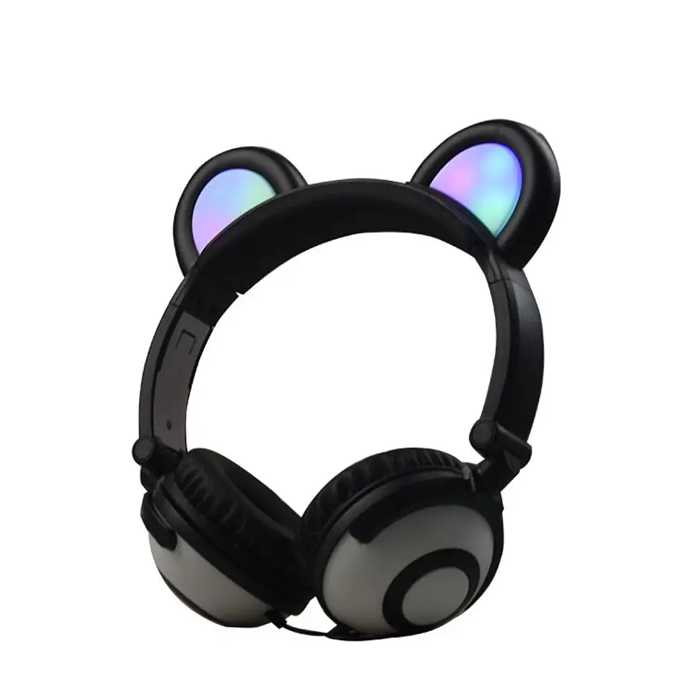 Навушники Linx Bear Ear Headphone з ведмежими вушками LED підсвічування 350 mAh Чорний (SUN1859) - фото 3