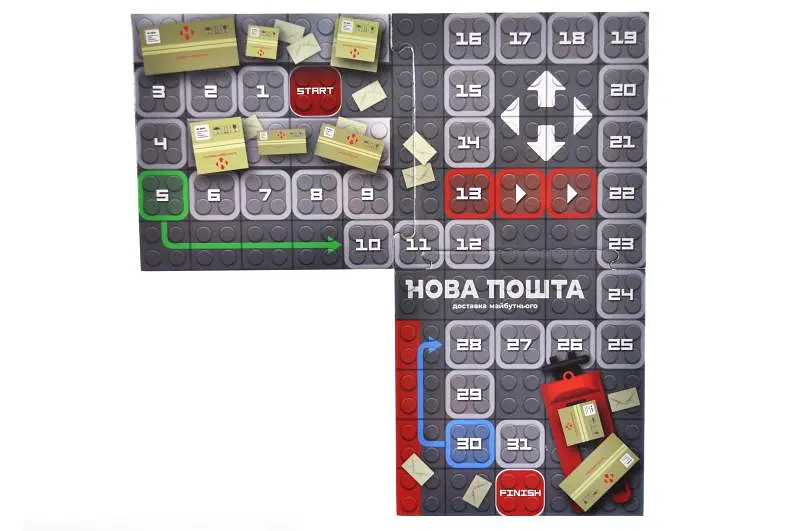 Конструктор блоковий QB300-107 "Block&Steps: НОВА ПОШТА. Поштомат Майбутнього" + ходилка та гра 3в1, 42дет. qbee - фото 6