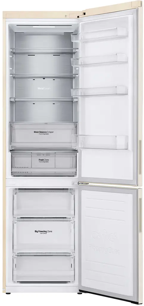 Холодильник с нижней морозильной камерой LG GA-B509CETM бежевый (GA-B509CETM) - фото 2