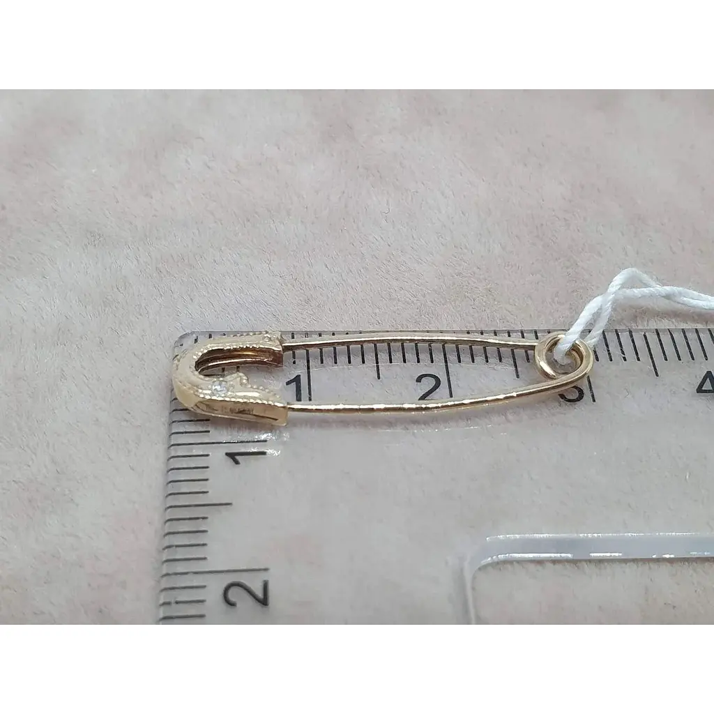 Золота брошка-шпилька Гаразд з діамантом. 3083387Ж - фото 3