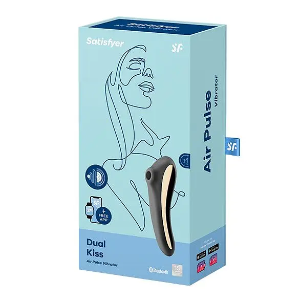 Стимулятор Satisfyer Dual Kiss Двосторонній, 19х6.5 см чорний - фото 5