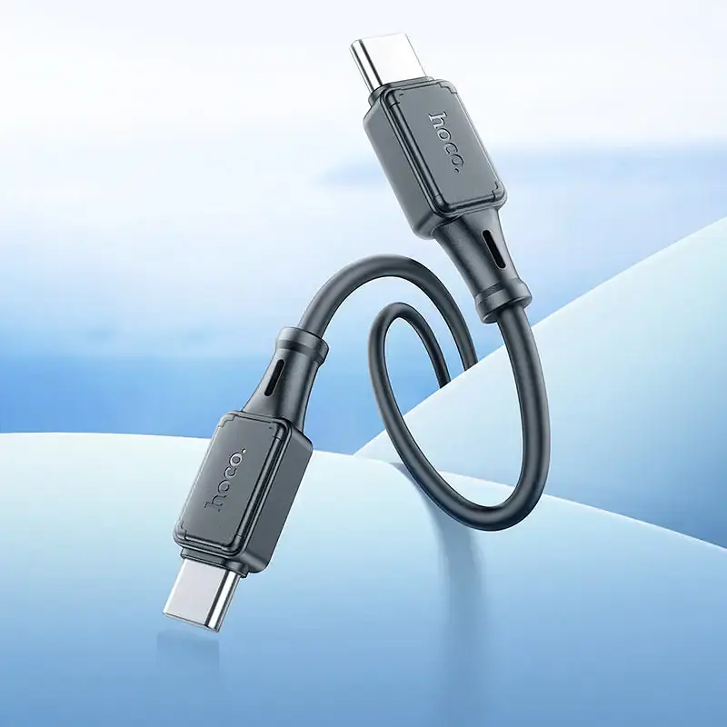 Кабель Hoco USB X101 Silicone Type-C ↔ Type-C 60W 1 м силиконовый провод для быстрой зарядки гаджетов черный - фото 5