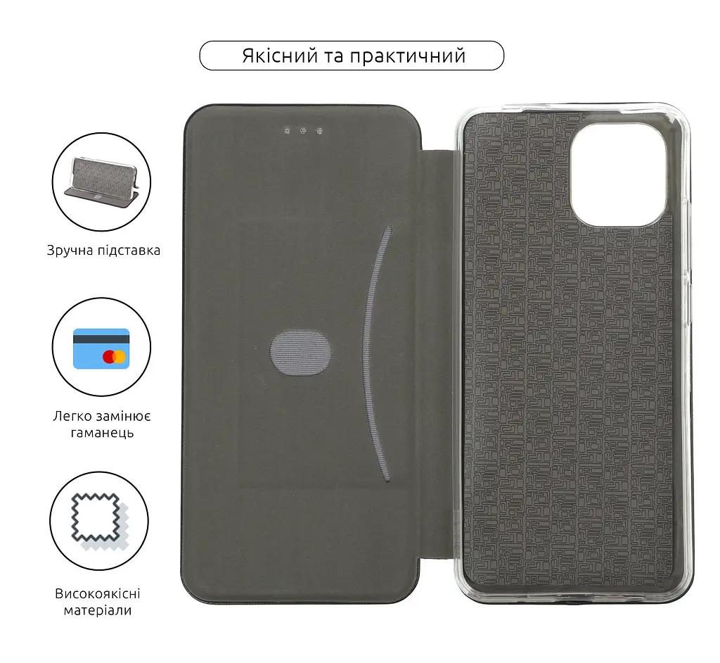 Чехол-книжка для Xiaomi Redmi A1/A2, G-Case, черный, кожаный чехол-книга из экокожи (PU) и TPU, с магнитом, с подставкой и вместительным кардхолдером, противоударный, защита всего корпуса, ArmorStandart (ARM62832) - фото 3