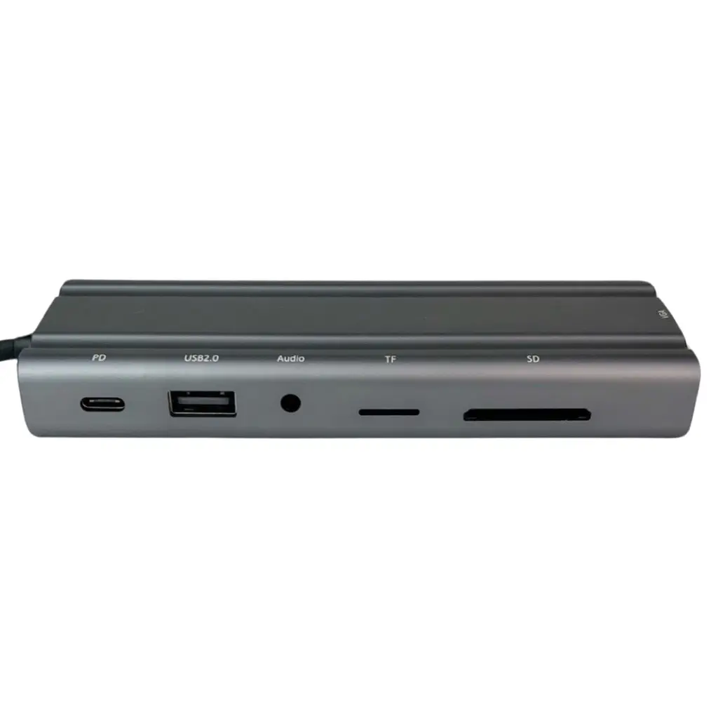 Концентратор Wondertech WT00586 Type-C Hub 10-в-1 для ноутбуків: 4x USB 3.0, 1x USB 2.0, HDMI, VGA, SD/TF, 3,5 мм jack - фото 2