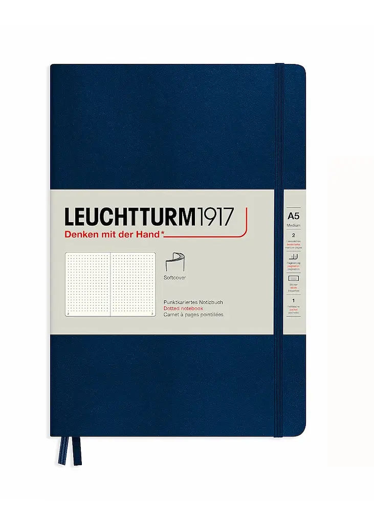 Блокнот Leuchtturm1917 Середній, М'яка обкладинка, темно-синій, крапка (362850) - фото 7