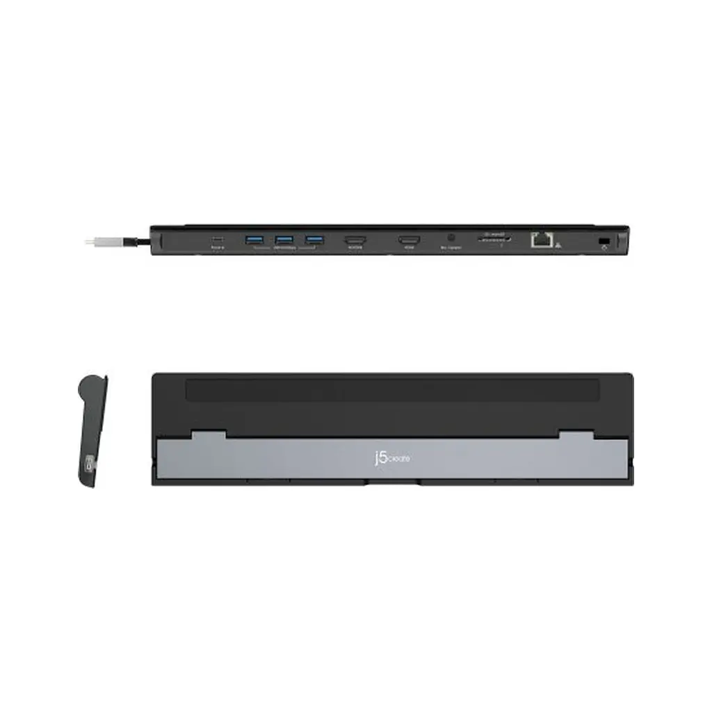 Порт-реплікатор J5create Dock-Station USB-C 10-in-1 (HDMI/PD/USB-A/USB-C/LAN/картридер/audio) (JCD542-N) - фото 4