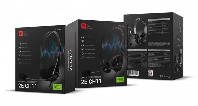 Гарнітура 2E CH11 USB Black (2E-CH11SU) - фото 2