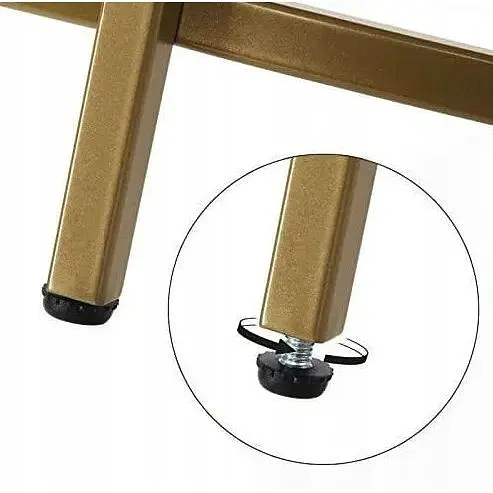 Журнальный столик Leobert Oskar круглый со стеклянной столешницей золото - фото 7