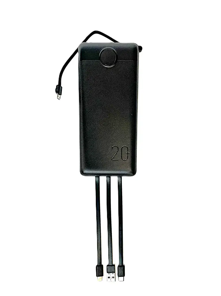 Павербанк Veger 20000 mAh Li-pol, 5V/2A, вбудовані кабелі USB-C, Lightning, MicroUSB, USB-A, дисплей, 4 виходи - фото 4