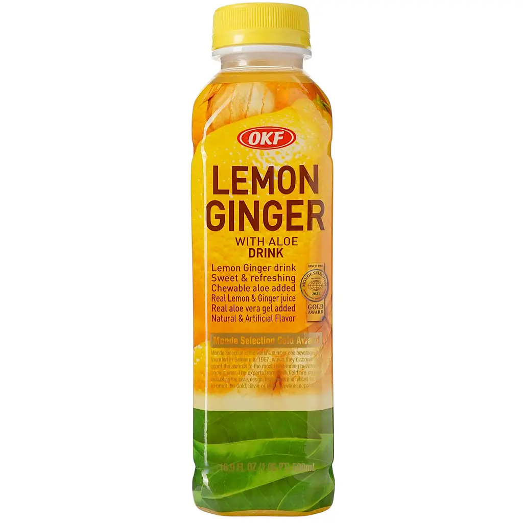 Фруктовий напій OKF Fruit Juice with Aloe LemonGinger 0.5 л - фото 4