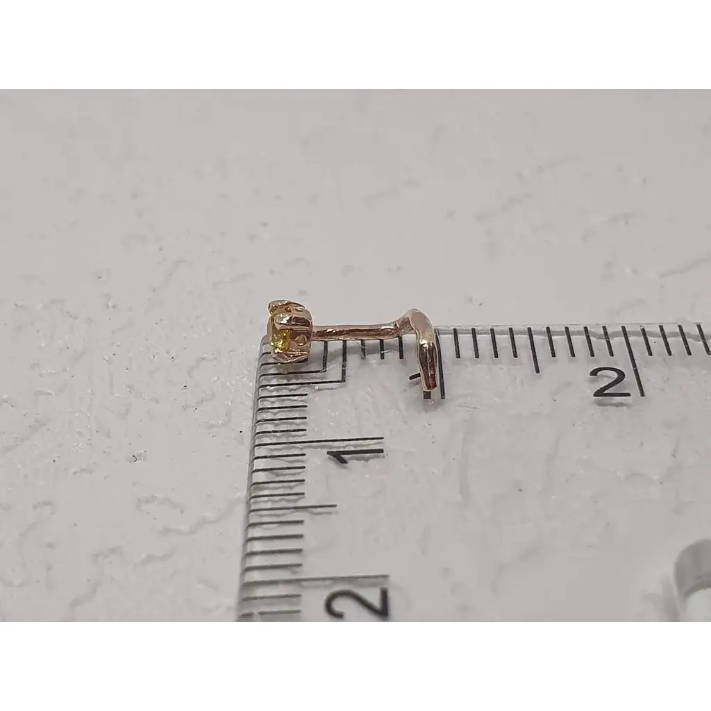 Золота сережка-пірсинг Dear в ніс Dear с фіанітом. 1017.3 Жовтий - фото 4