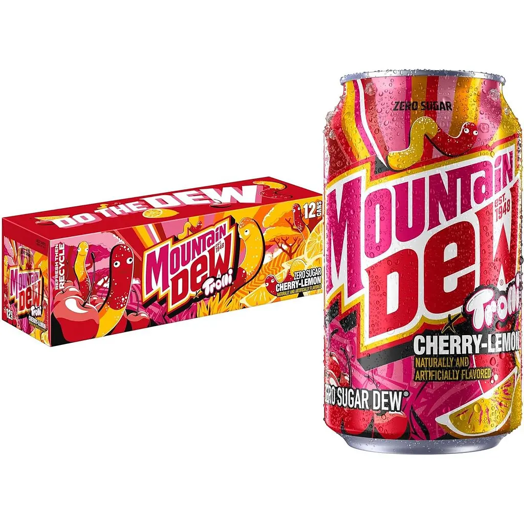 Газований напій Mountain Dew Zero Sugar Trolli Candy Cherry Lemon 355 мл - фото 4