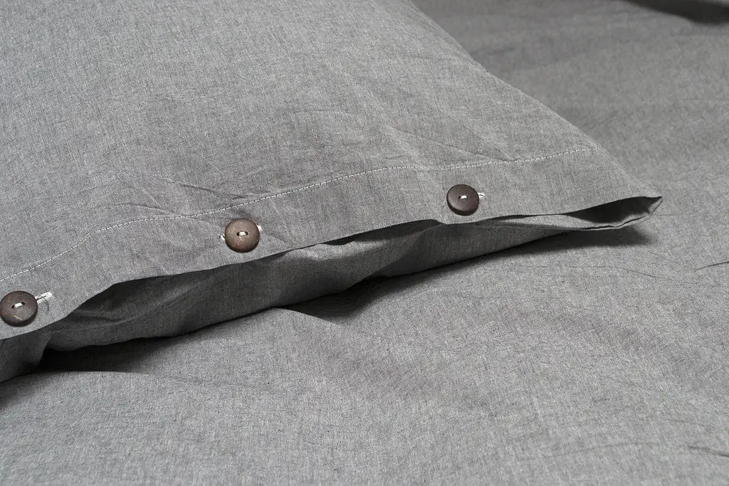 Постельное белье Lotus Home Washed cotton - Solid antracite евро - фото 5