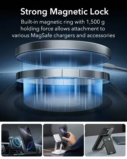 Чехол с защитой на камеру + защитное стекло ESR Classic Hybrid Case (HaloLock) Set Frosted Grey для iPhone 16 Pro Max (1A7790403) - фото 3