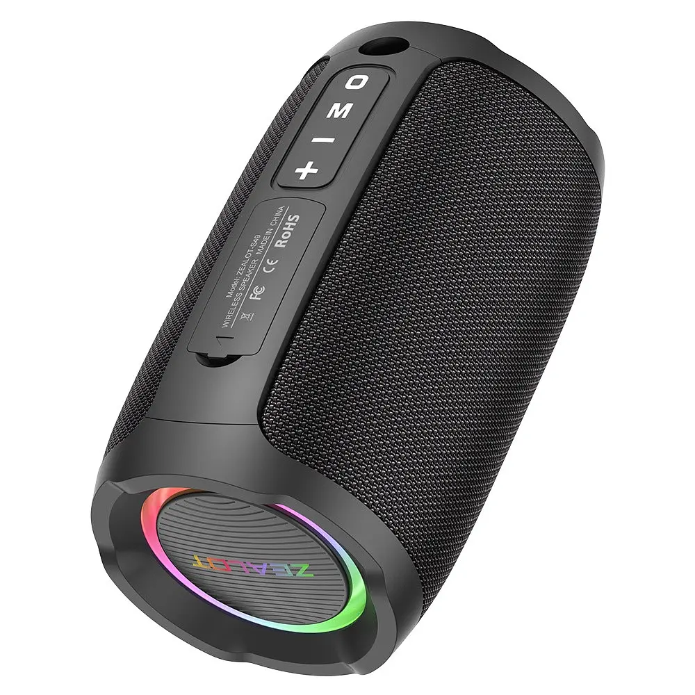 Портативна bluetooth колонка Zealot S49 з LED підсвічуванням чорний - фото 5