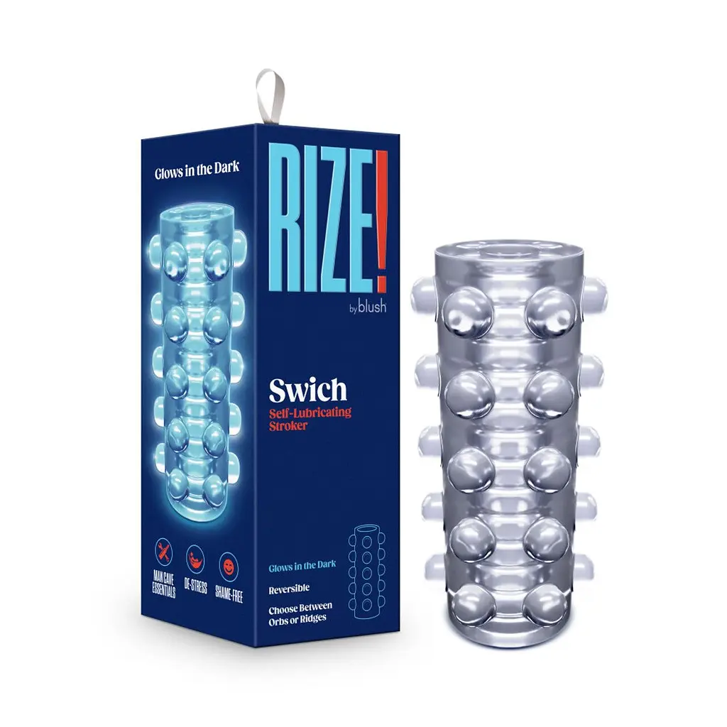 Мастурбатор Blush Rize - Swich Glow in the Dark Masturbator Clear, двосторонній, світиться в темряві