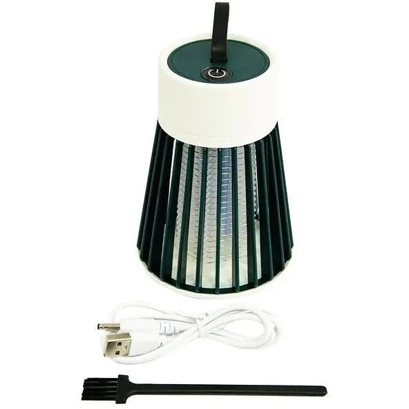 Лампа від комарів Electric shock BG-002 знищувач комах з акумулятором 20-50 м² 12 годин роботи зелена - фото 2