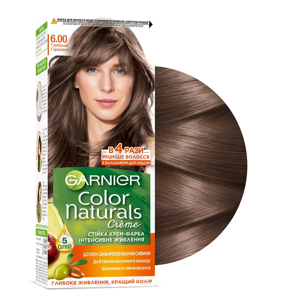 Краска для волос Garnier Color Naturals, тон 6.00 (Глубокий ореховый), 110 мл (C5755700) - фото 2