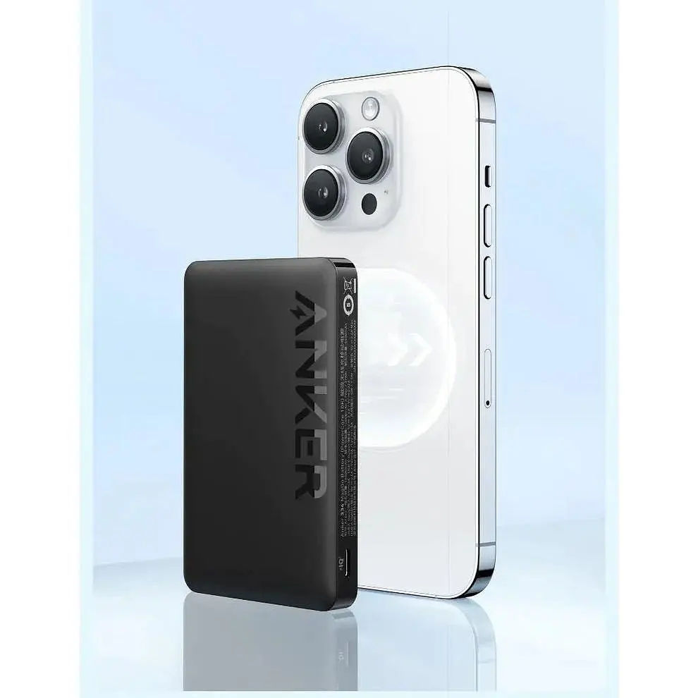 Повербанк Anker 334 MagGo 10000 mAh 20 W з бездротовою, магнітною зарядкою Magsafe для iPhone чорний - фото 3