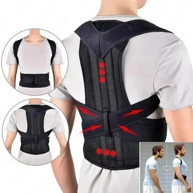 Ортопедичний коректор постави XL: 100–115 см Idea Back Support Belt для спини та виправлення кривизни хребта, подвійна фіксація - фото 2