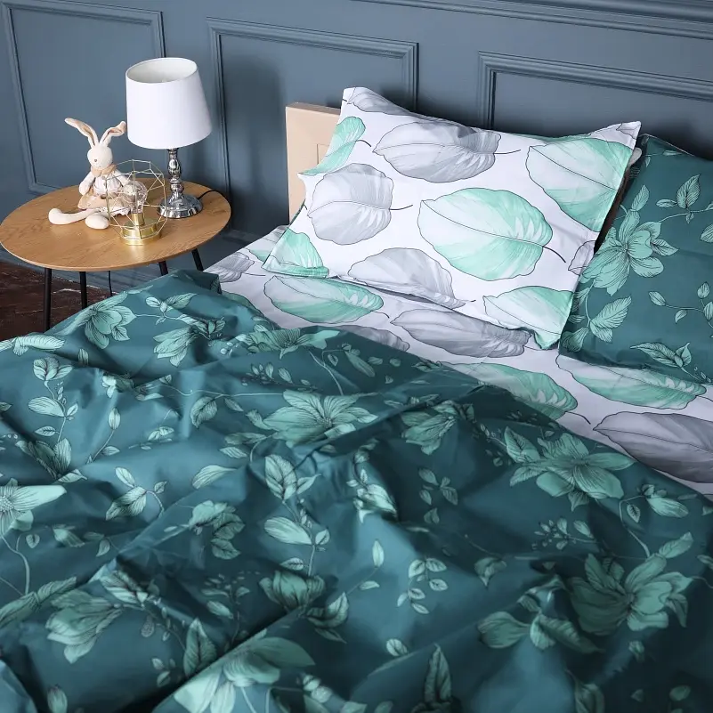 Комплект постільної білизни MirSon Бязь 17-0718 Emerald Foliage 2 x 160 x 220 см зелений (2200010685060) - фото 2