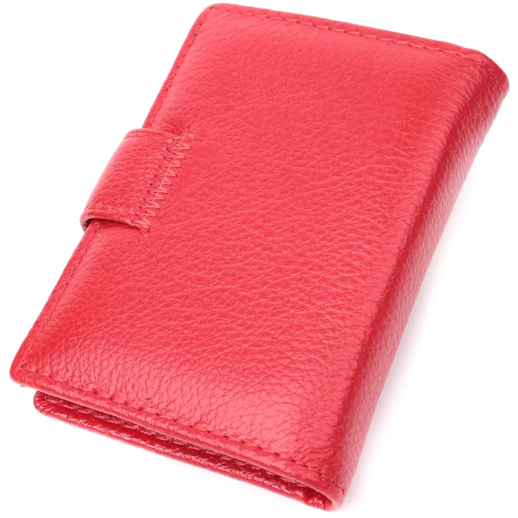Містка візитниця з натуральної шкіри ST Leather 22470 червона - фото 2