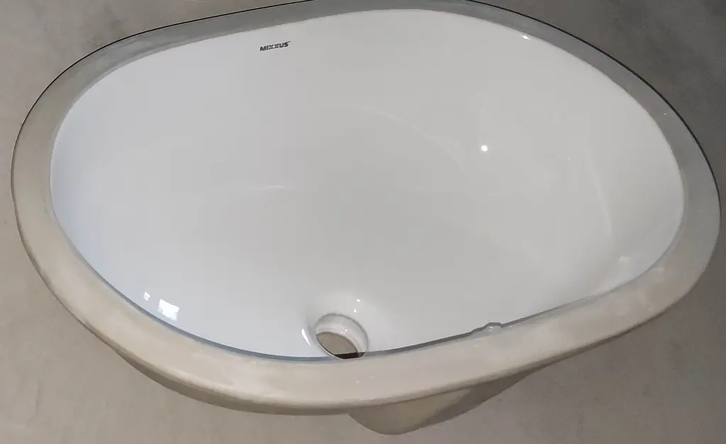 Умивальник врізний під стільницю Mixxus Premium Ellipse-1701 570x385x205 мм з переливом MP6566, Білий - фото 2