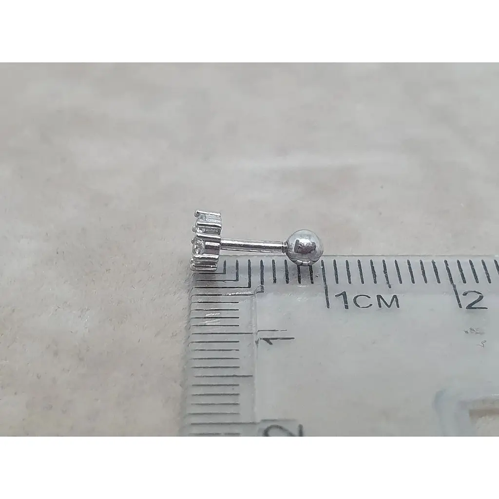 Серебряная серьга для пирсинга хеликса Ирий с фианитами. 40108ШТ - фото 5