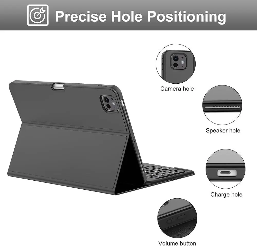 Чохол-клавіатура Jademall для планшета iPad Pro 13” M4 2024 чорний (SKU-006) - фото 4