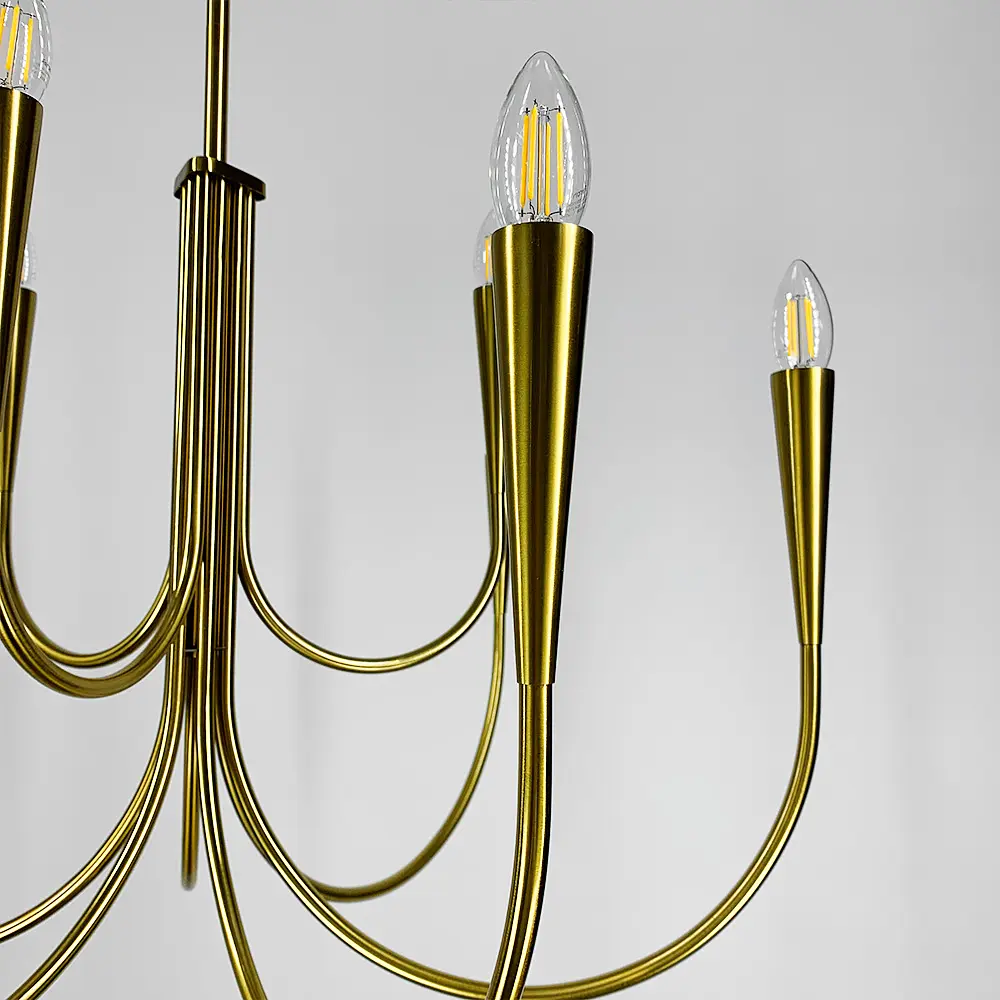 Изысканная золотая люстра ODENSA на 9 ламп Line.F MJ 107/9 - фото 3