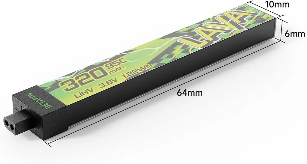 Акумулятор BetaFPV Lava 2 1S 320 mAh BT2.0 / 3.8V / 95C / LiHV для FPV Air, Meteor, Cetus, Tiny Whoop (19519) - фото 2