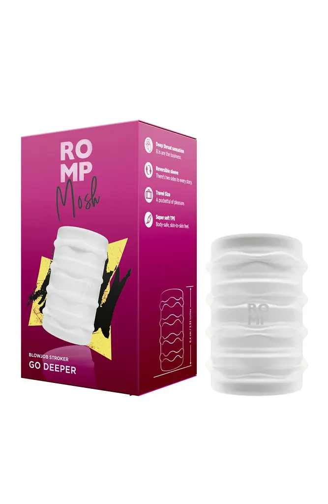 М’який мастурбатор Romp Mosh Transparent, двосторонній, наскрізний, для пар та мінету - фото 6