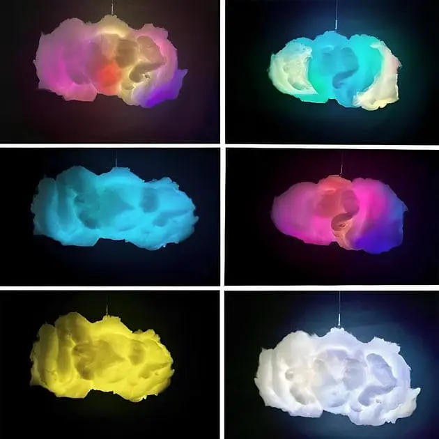 Світильник-хмара DIY Cloud Atmosphere Light - підвісна LED лампа світильник нічник хмара з RGB підсвіткою - фото 5
