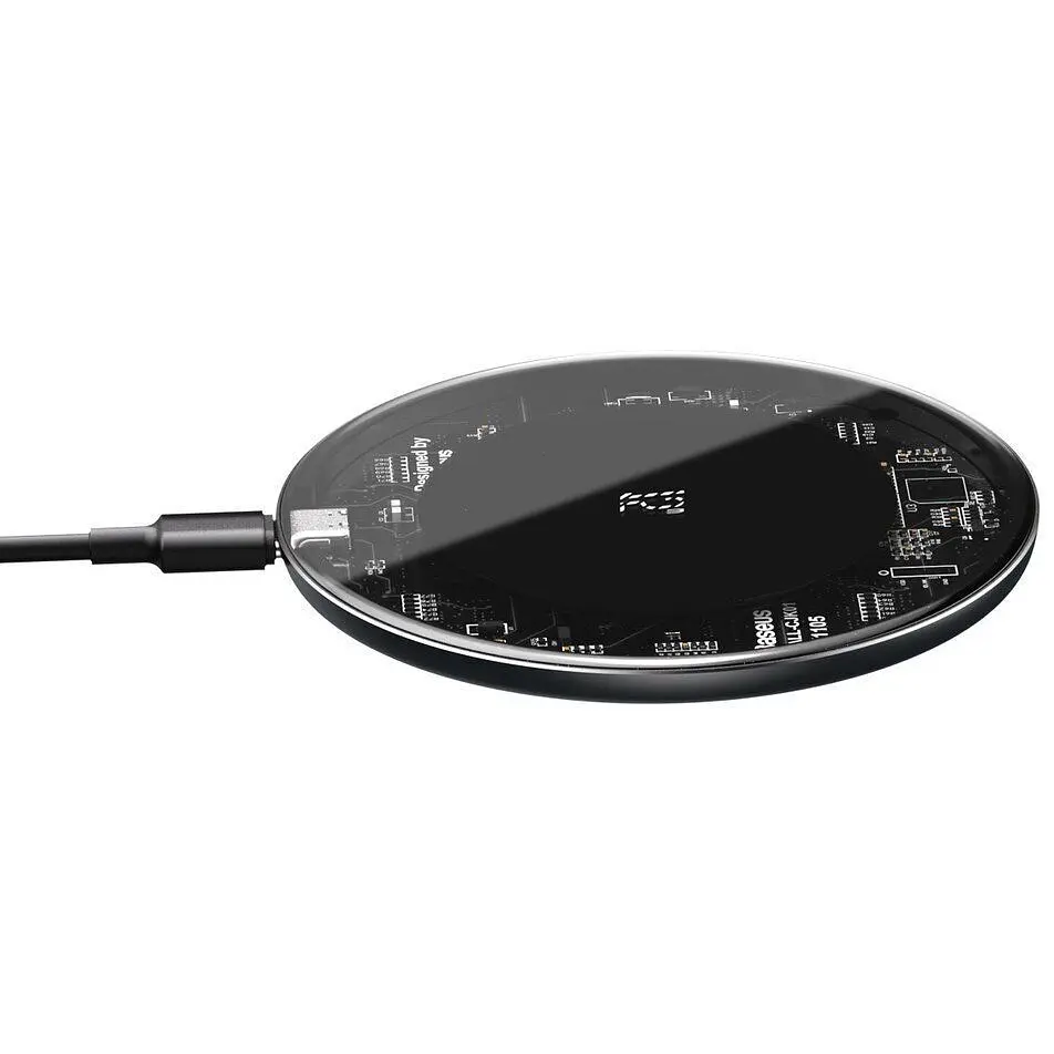 Бездротовий зарядний пристрій Baseus Simple Wireless 15W Charger Type-C Version Transparent [WXJK-BA02] [78281] - фото 5