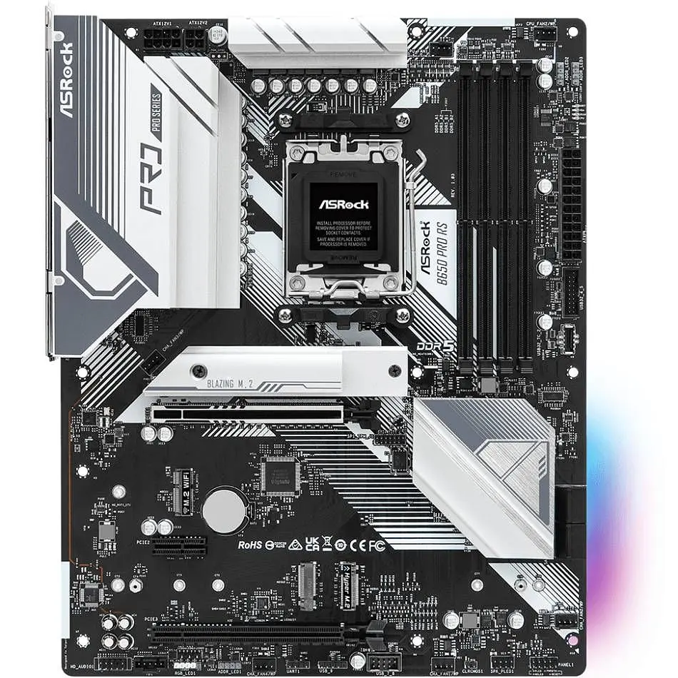 Материнська плата ASRock B650 PRO RS (AM5/B650, 4*DDR5, 3xPCIex16, HDMI/DP, 4xSATA,3xM.2, 2.5GLan, 7.1ch, ATX) (B650 PRO RS) - фото 6
