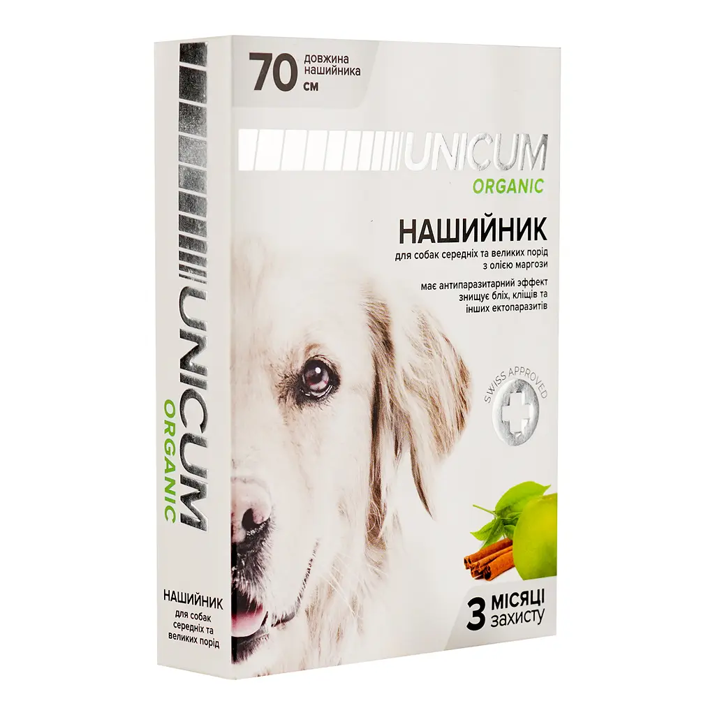 Нашийник Unicum Organic від бліх та кліщів для собак 70 см (UN-024) - фото 2