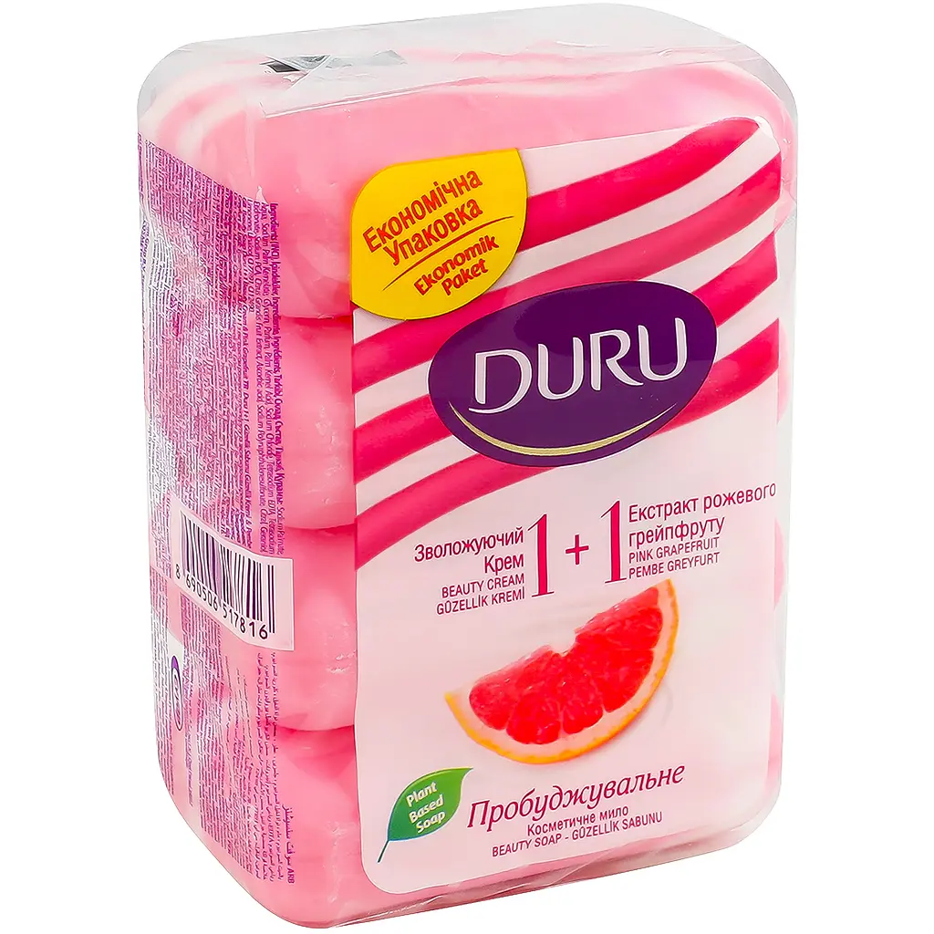 Мило Duru 1+1 Soft Sensations Грейпфрут зі зволожуючим кремом 4 шт. по 80 г - фото 2