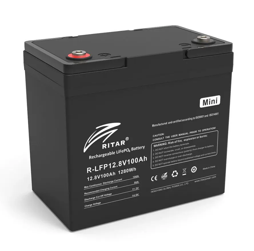 Акумуляторна батарея LiFePO4 Ritar RLFP 12.8 V 100 Ah mini 1280Wh BMS50-4S