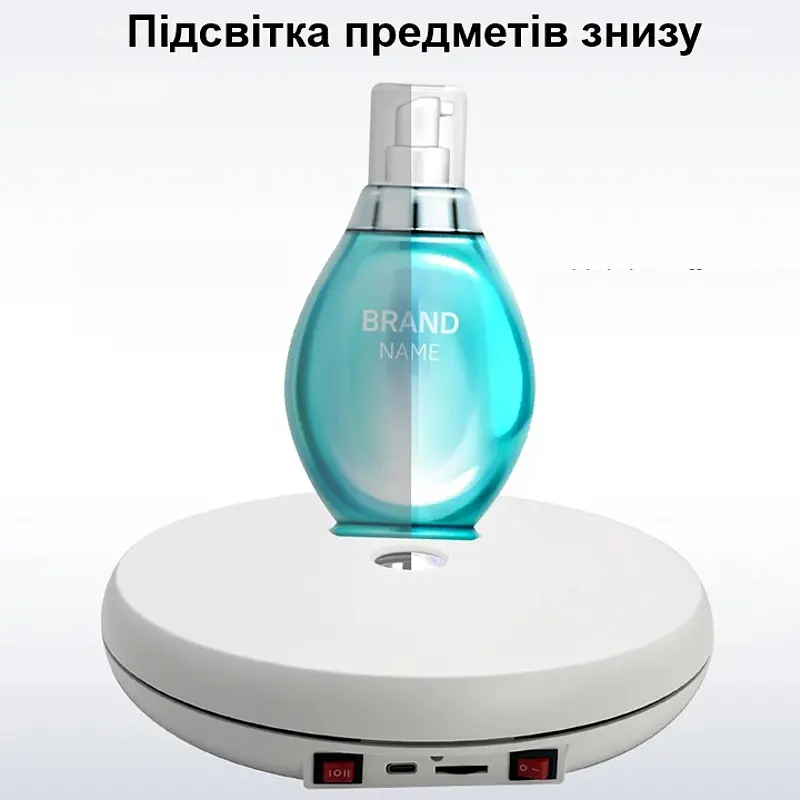 Автоматический поворотный стол с регулировкой скорости вращения Heonyirry C250, диаметр 25 см, белый - фото 3