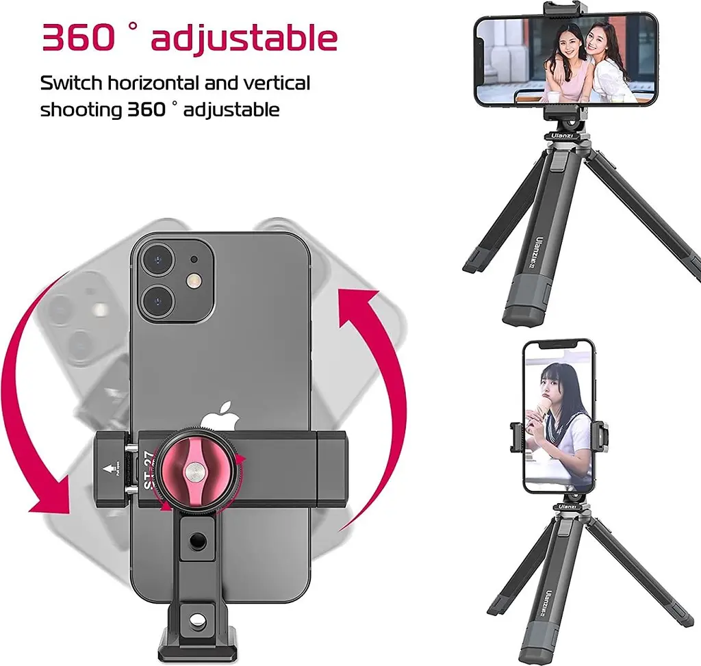 Держатель для смартфона Ulanzi ST-27 Metal Phone Tripod Mount Clip [80662] - фото 9