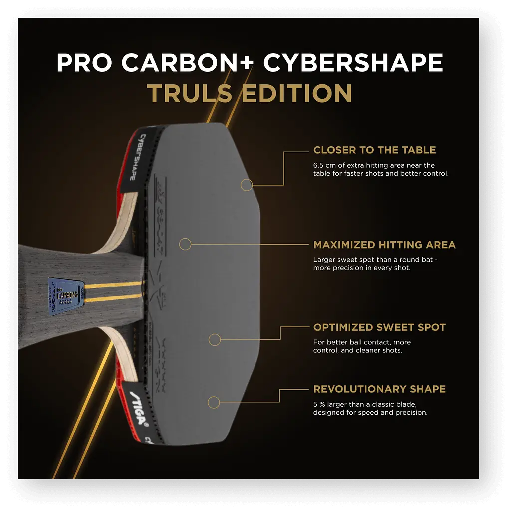 Ракетка для настільного тенісу Stiga Pro Carbon Plus Cybershape Truls Edition 5 Star FL (1215-1306-35) - фото 9