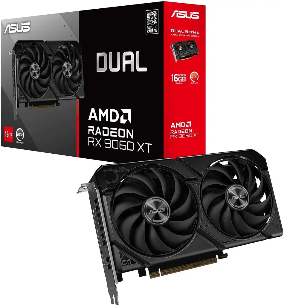 Видеокарта ASUS AMD Radeon RX 9060 XT 16Gb DUAL OC (DUAL-RX9060XT-16G) (GDDR6, 128 bit, PCI-E v5.0 x16) - фото 6