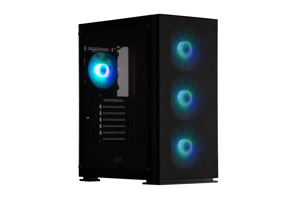 2E Gaming Корпус Virtus Neo G3301N без БП 2xUSB3.0, 1xUSB2.0, 3x140мм ARGB, 1x120мм ARGB, VGA 340мм, LCS ready, контроллер с пультом, TG Side Panel, ATX, черный - фото 2
